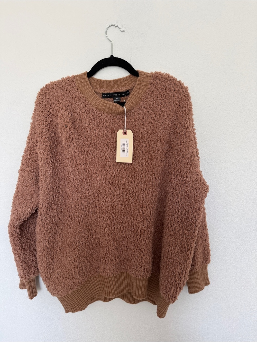 HYFVE Plush Bouclé Crewneck Sweater - Brown